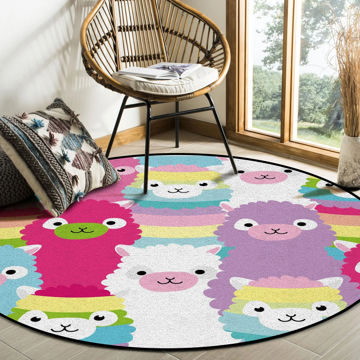 Alpaca Rainbow Cute Colorful Round Carpets for Bed Room Non-slip Rugs for Living Room Entrance Mat Circle Rug
Alpaca Rainbow Cute Colorful Round Carpets for Bed Room Non-slip Rugs for Living Room Entrance Mat Circle Rug