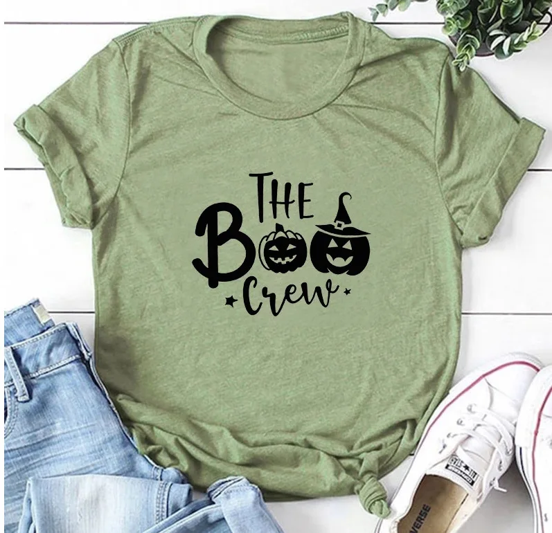 100% Pure Cotton Women T Shirt The Boo Crew Printed Tshirt Ladies Short Sleeve Tee Shirt Women Female Tops Clothes Camisetas
100% Pure Cotton Women T Shirt The Boo Crew Printed Tshirt Ladies Short Sleeve Tee Shirt Women Female Tops Clothes Camisetas