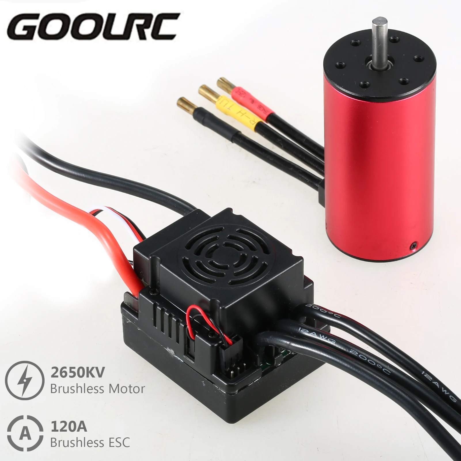 GoolRC S3670 2650KV Brushless Motor With 120A Brushless ESC Electric Speed Controller with Programming Card for 1/8 1/10 RC Car
GoolRC S3670 2650KV Brushless Motor With 120A Brushless ESC Electric Speed Controller with Programming Card for 1/8 1/10 RC Car