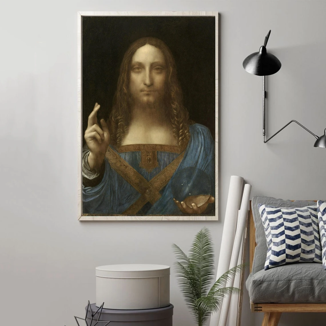 Salvator Mundi (1490-1500) Masterpiece Reproduction by Leonardo Da Vinci Poster Canvas Picture Print
Salvator Mundi (1490-1500) Masterpiece Reproduction by Leonardo Da Vinci Poster Canvas Picture Print