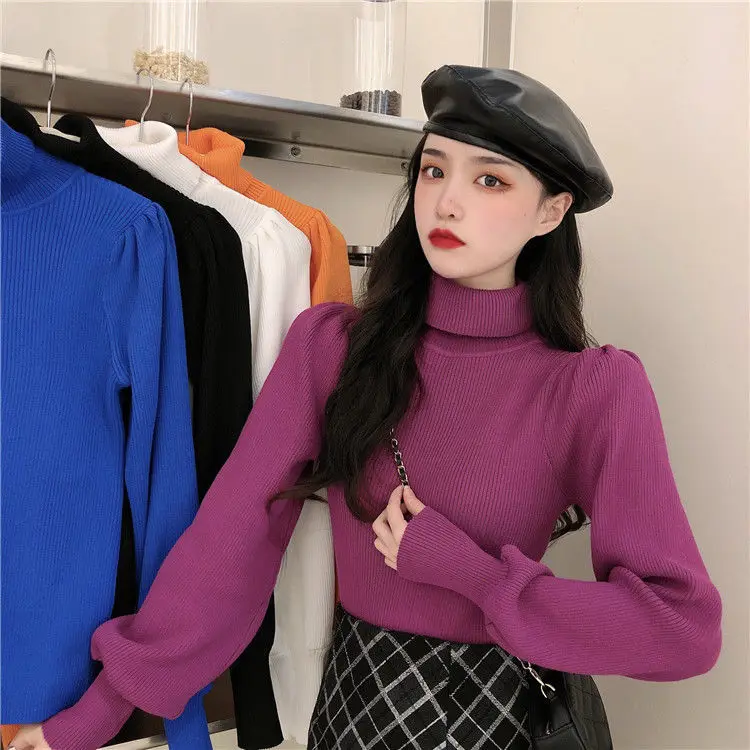2021 Spring Autumn Turtleneck Sweater Women's Slim Fit Puff Sleeve Sweater Woman Sweaters Femme Chandails Pull Hiver
2021 Spring Autumn Turtleneck Sweater Women's Slim Fit Puff Sleeve Sweater Woman Sweaters Femme Chandails Pull Hiver