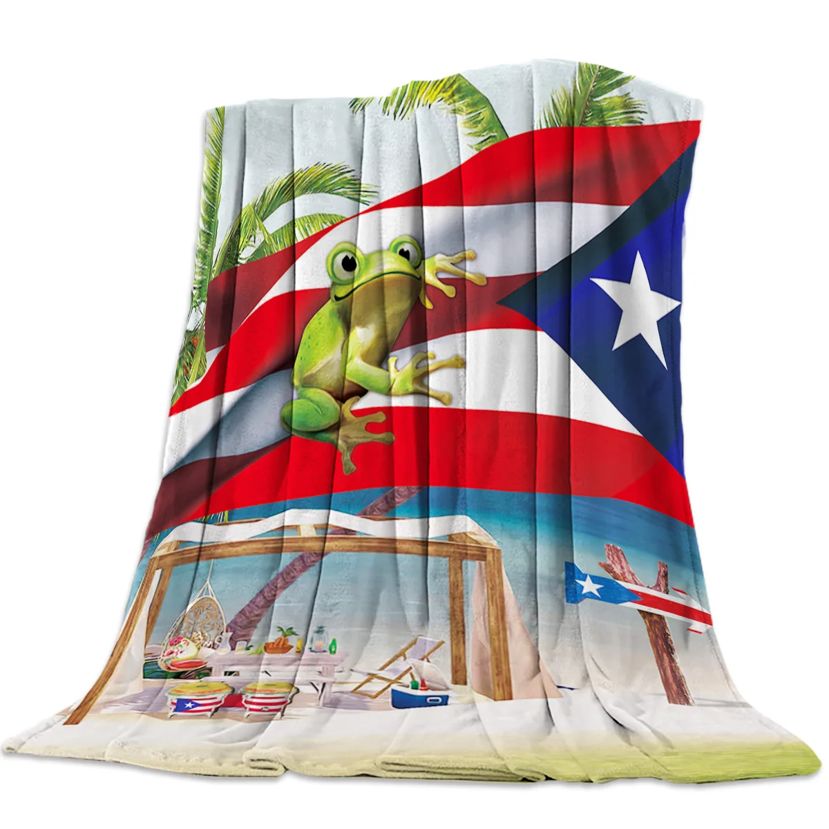 Palm Tree Puerto Rico Flag Frog Beach Throw Blanket Portable Soft Sofa Blanket Warm Microfiber Flannel Blankets for Beds
Palm Tree Puerto Rico Flag Frog Beach Throw Blanket Portable Soft Sofa Blanket Warm Microfiber Flannel Blankets for Beds