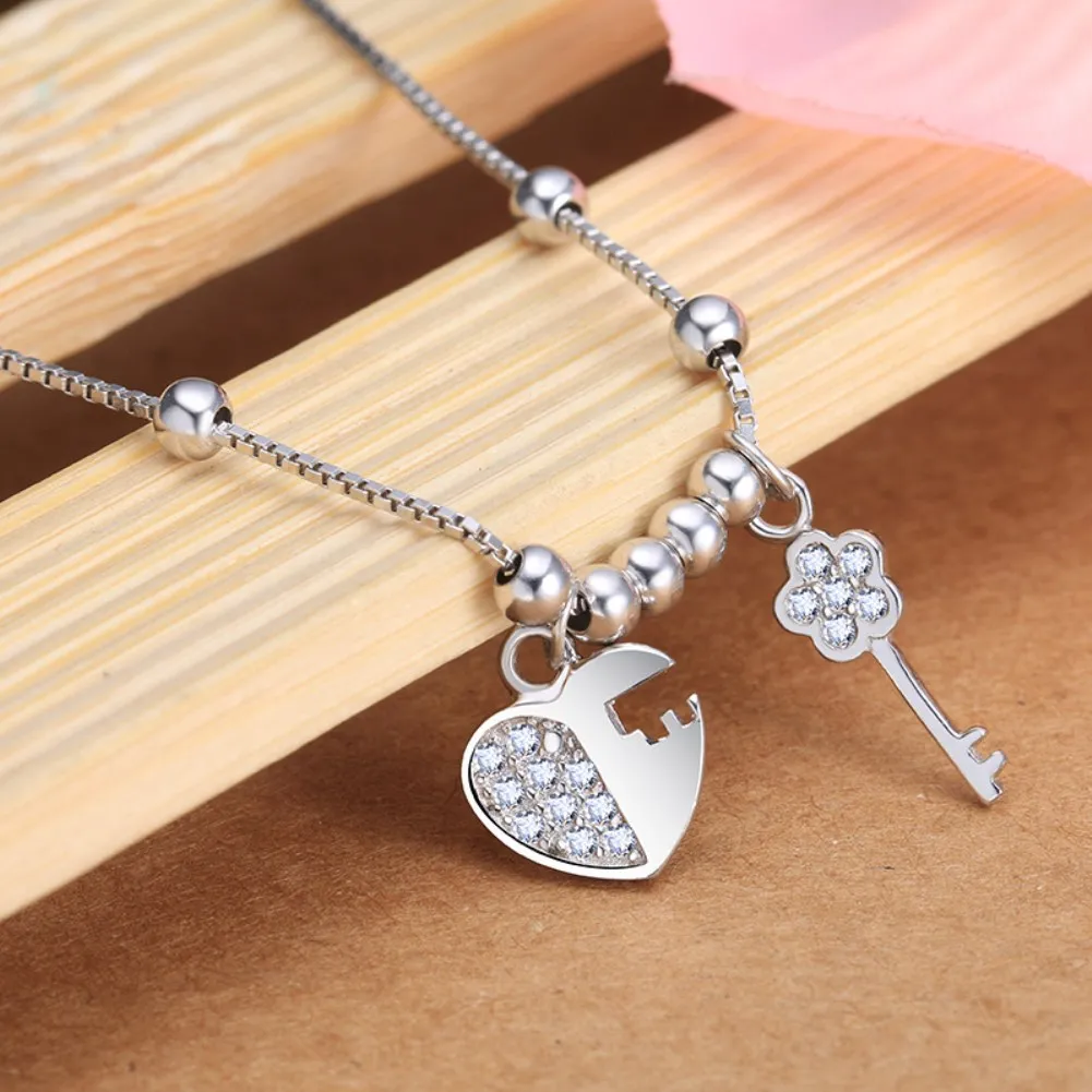 Valentine's Day Creative Gift S925 Sterling Silver Jewelry Anklet Japanese and Korean Version Love Lock Key Set 7027-A
Valentine's Day Creative Gift S925 Sterling Silver Jewelry Anklet Japanese and Korean Version Love Lock Key Set 7027-A