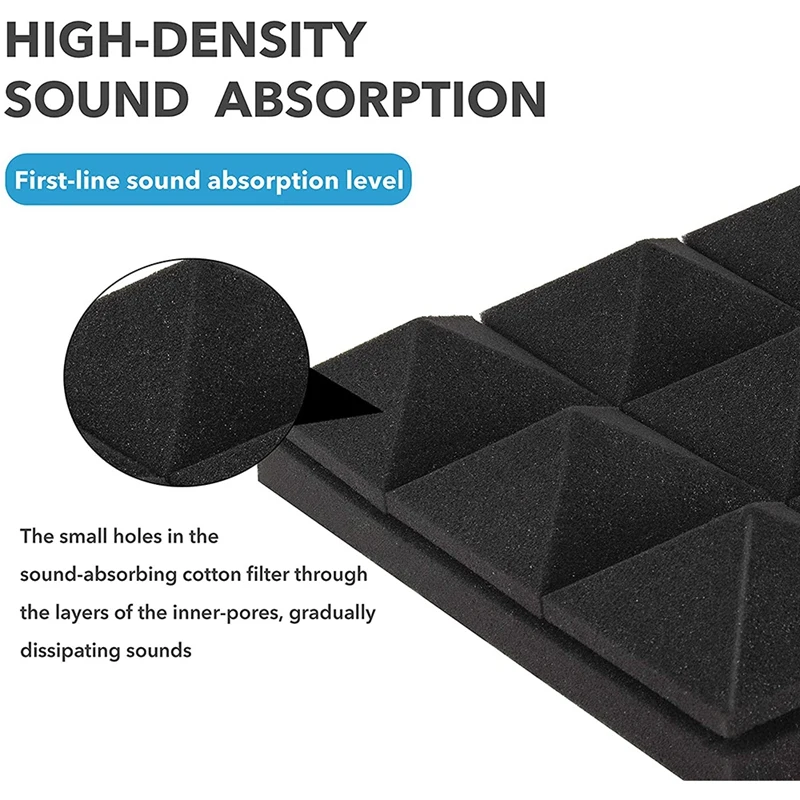 12 Pcs Acoustic Foam Panels, Studio Wedge Tiles, Acoustic Foam Sound Absorption 3D Pyramid Studio Processing Wall Panels
12 Pcs Acoustic Foam Panels, Studio Wedge Tiles, Acoustic Foam Sound Absorption 3D Pyramid Studio Processing Wall Panels