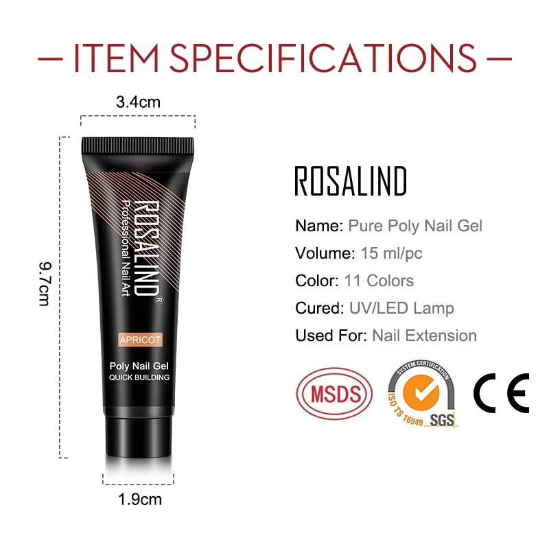 ROSALIND Pure Color Poly Nail Gel Jelly Polish 15ml Hybrid Varnishes Gel Nails Art Design Glitter Nail Polish UV Builder Lacquer
ROSALIND Pure Color Poly Nail Gel Jelly Polish 15ml Hybrid Varnishes Gel Nails Art Design Glitter Nail Polish UV Builder Lacquer