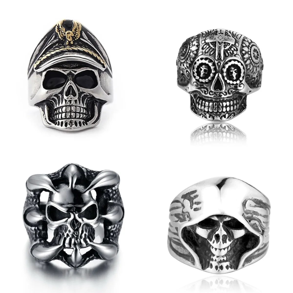 Fashion Gothic Punk Retro Exaggerated Metal Demon Skull Death Officer Captain Men's Open Ring Adjustable
Fashion Gothic Punk Retro Exaggerated Metal Demon Skull Death Officer Captain Men's Open Ring Adjustable