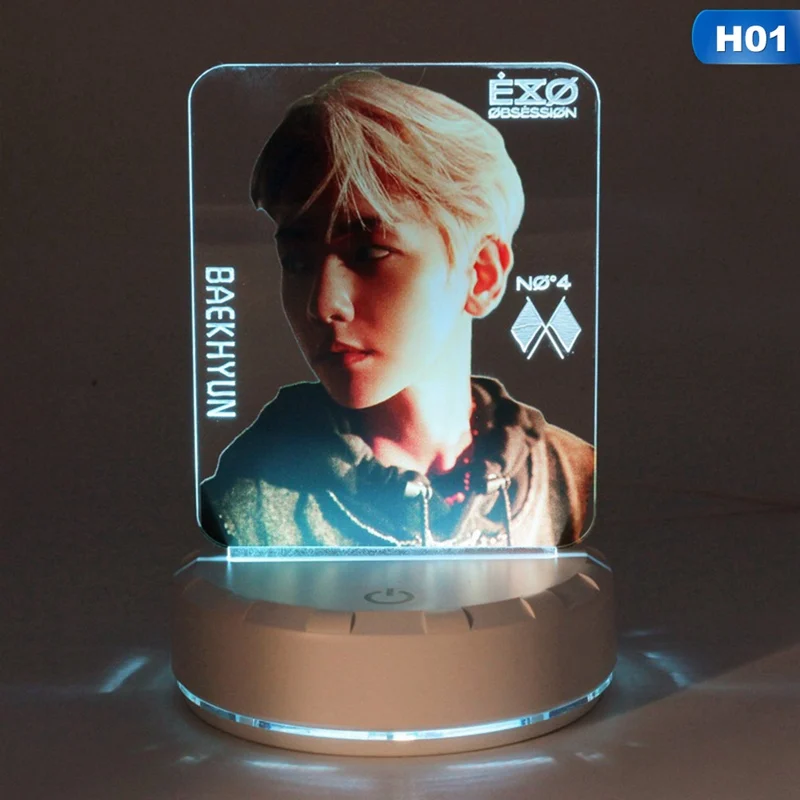 EXO Peripheral OBSESSION Colorful LED Acrylic Light Sign-Bian Boxian 14cm High, 6cm Wide Fans Collection Upplies Stationery Set
EXO Peripheral OBSESSION Colorful LED Acrylic Light Sign-Bian Boxian 14cm High, 6cm Wide Fans Collection Upplies Stationery Set