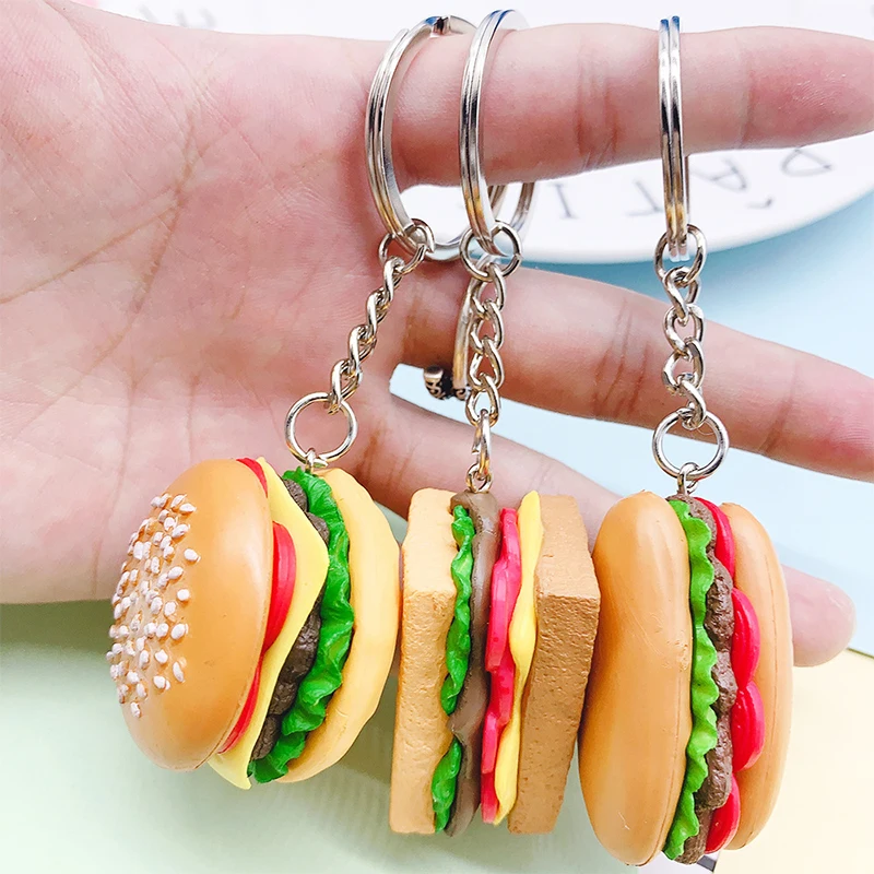 Creative Burger Sandwich Simulation Food Keychain PVC Cake Fries Popcorn Pendant Keyring for Women Bag Charms Unisex Small Gifts
Creative Burger Sandwich Simulation Food Keychain PVC Cake Fries Popcorn Pendant Keyring for Women Bag Charms Unisex Small Gifts