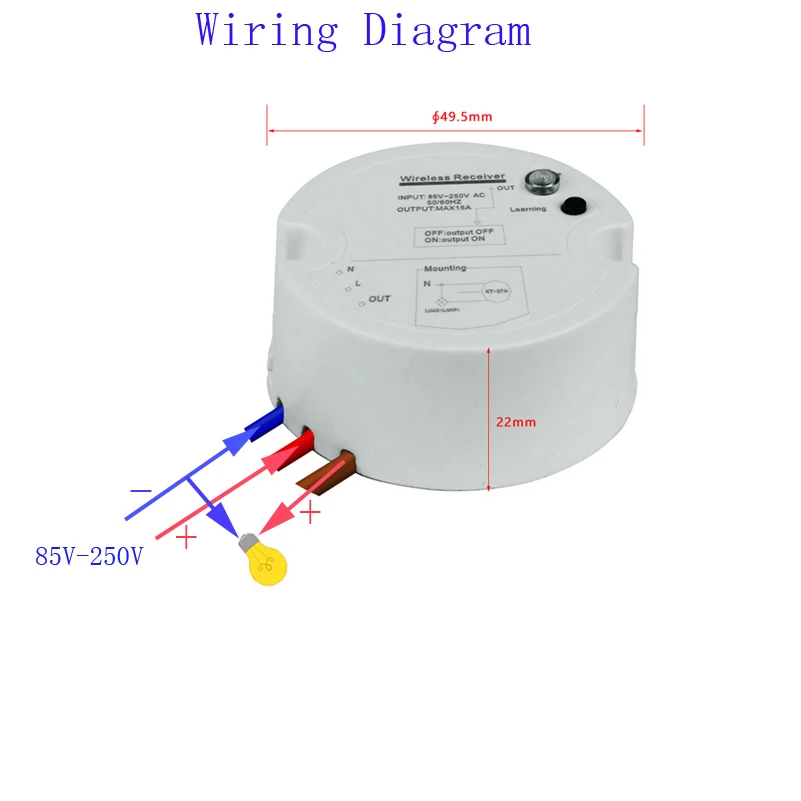 Outdoor 100M Wall Control ON OFF 85V-250V 110V 220V Wireless Light Switch Remote Control Receiver Transmitter Led Lights Bulb
Outdoor 100M Wall Control ON OFF 85V-250V 110V 220V Wireless Light Switch Remote Control Receiver Transmitter Led Lights Bulb
