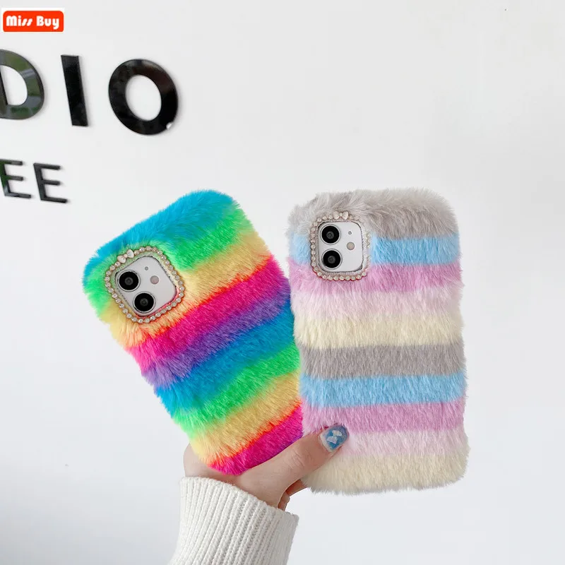 For Xiaomi Mi 11 Lite 5G Warm Fluffy Rainbow Phone Case for Xiaomi 11 Ultra 11 Pro POCO X3 NFC Rainbow Soft Faux Fur Cover Shell
For Xiaomi Mi 11 Lite 5G Warm Fluffy Rainbow Phone Case for Xiaomi 11 Ultra 11 Pro POCO X3 NFC Rainbow Soft Faux Fur Cover Shell