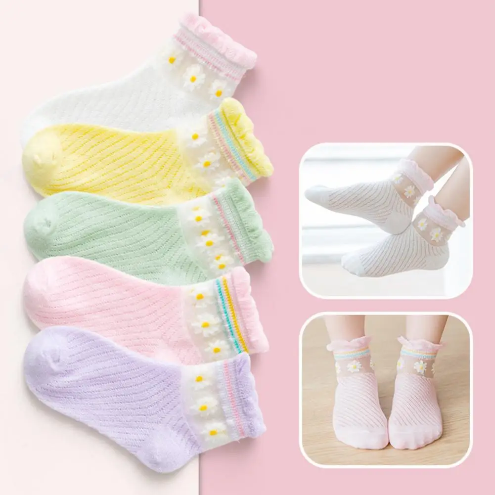 5 Pairs Children's cartoon cotton socks Baby Socks Floral Pattern Non-slip Breathable Toddlers Unisex Mesh Socks for Summer
5 Pairs Children's cartoon cotton socks Baby Socks Floral Pattern Non-slip Breathable Toddlers Unisex Mesh Socks for Summer