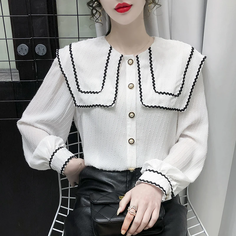 2021 Shirt New Korean Style Design Sense Female Niche Retro Temperament Was Thin French Blouse
2021 Shirt New Korean Style Design Sense Female Niche Retro Temperament Was Thin French Blouse