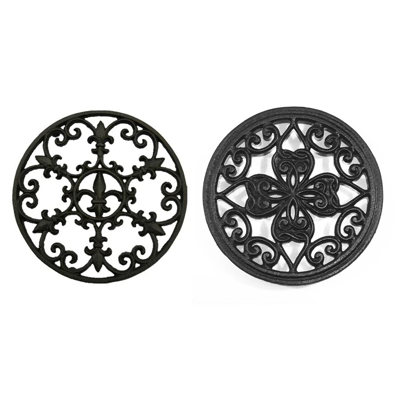 2Pcs Cast Iron Teapot Trivet with Rubber Pegs for Dining and Kitchen Table, ,7 Inch Diameter & 7.2Inch Diameter
2Pcs Cast Iron Teapot Trivet with Rubber Pegs for Dining and Kitchen Table, ,7 Inch Diameter & 7.2Inch Diameter