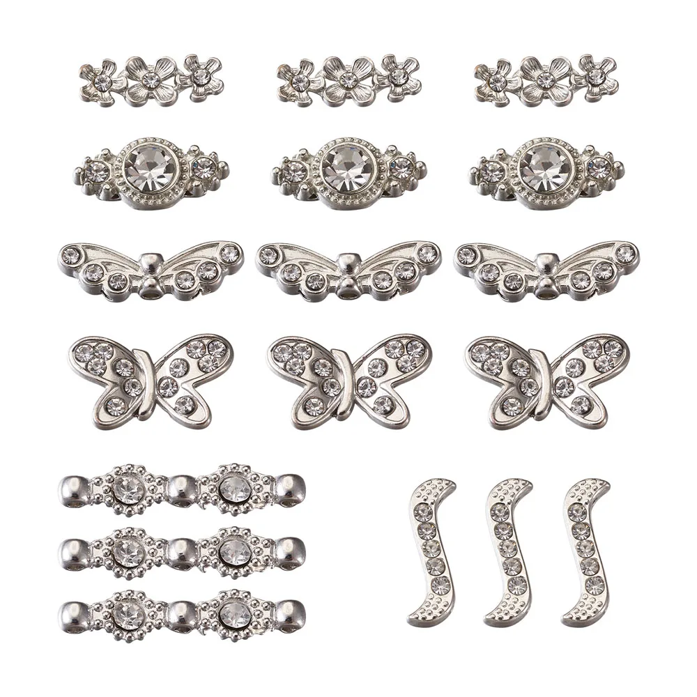 60 шт./кор. сплав кристалл спейсеры со стразами стержней бусины смешанные цветы бабочки много отверстий звенья для изготовления ювелирных браслетов DIY 
60 шт./кор. сплав кристалл спейсеры со стразами стержней бусины смешанные цветы бабочки много отверстий звенья для изготовления ювелирных браслетов DIY