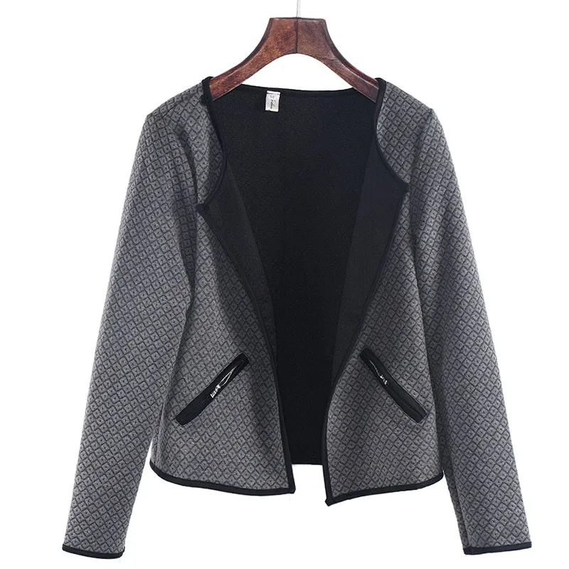 Spring Jacket Women Fashion Solid Color Pocket Zipper Casual Coat 3 Colors Puls Size S-4XL Tartan Cardigan Slim Fit Outerwear
Spring Jacket Women Fashion Solid Color Pocket Zipper Casual Coat 3 Colors Puls Size S-4XL Tartan Cardigan Slim Fit Outerwear
