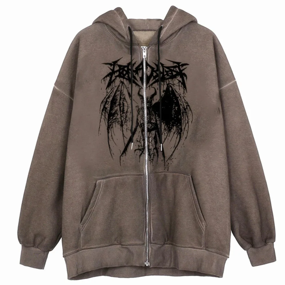 Women Vintage Print Hooded Jacket Men Zip Up Long Sleeve Pocket Autumn Winter Streetwear Coat Y2K Aesthetic Loose Hoodies Tops
Women Vintage Print Hooded Jacket Men Zip Up Long Sleeve Pocket Autumn Winter Streetwear Coat Y2K Aesthetic Loose Hoodies Tops