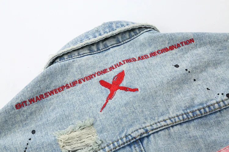 Fall Mens Hip Hop Distressed Hole Denim Jackets Streetwear Cartoon Graffiti Splash Ink Printing Denim Jacket Punk Rock Outerwear
Fall Mens Hip Hop Distressed Hole Denim Jackets Streetwear Cartoon Graffiti Splash Ink Printing Denim Jacket Punk Rock Outerwear