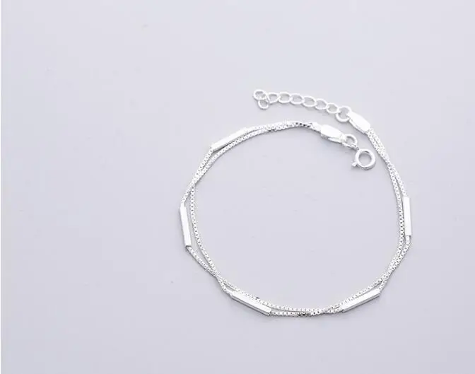 925 Sterling Silver Double Box Chain Charm Bracelet For Women Bracelets & Bangles For Girls Wedding Pulseira Feminina
925 Sterling Silver Double Box Chain Charm Bracelet For Women Bracelets & Bangles For Girls Wedding Pulseira Feminina