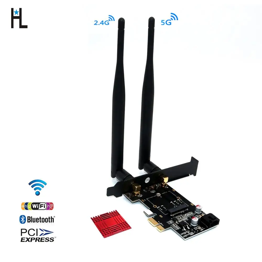 Сетевая карта PCIE M.2 Wi Fi адаптер 5 ГГц стандартная беспроводная PCI Express Bluetooth AC 9260 M2