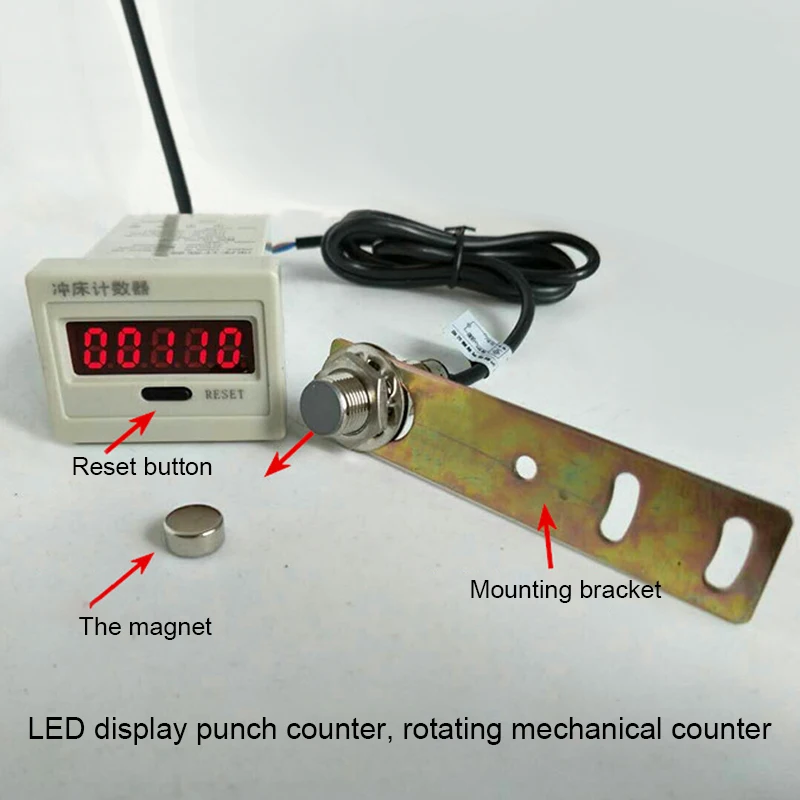 LED Punch Counter Digital Display Reciprocating / Rotating Mechanical Counting Magnetic Induction Electronic Counter
LED Punch Counter Digital Display Reciprocating / Rotating Mechanical Counting Magnetic Induction Electronic Counter