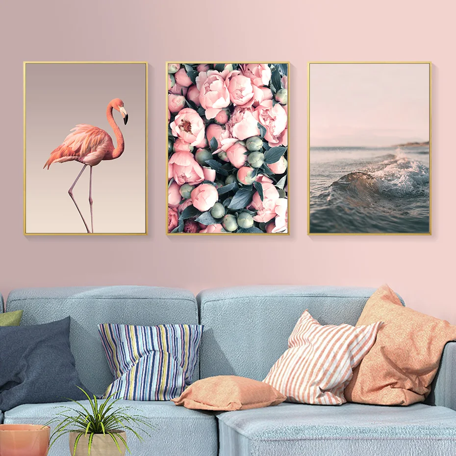 Modern Romantic Pink Peony Flamingo Love Wall Art Wave Scene Pictures Canvas Paintings Nordic Posters Prints Bedroom Home Decor
Modern Romantic Pink Peony Flamingo Love Wall Art Wave Scene Pictures Canvas Paintings Nordic Posters Prints Bedroom Home Decor