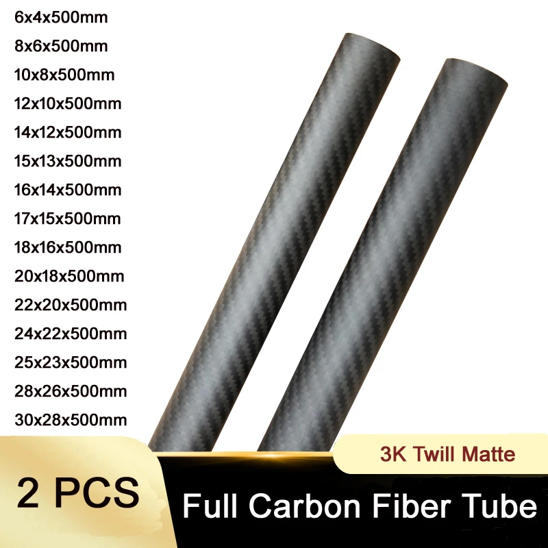 2pcs Length 500mm carbon fiber tube high composite hardness material 3K Twill matte for plant protection aircraft
2pcs Length 500mm carbon fiber tube high composite hardness material 3K Twill matte for plant protection aircraft