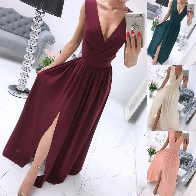 Lugentolo Sexy Party Dress Women Summer Fashion V-neck Solid Color Sleeveless High Waist Maxi Dress for Women
Lugentolo Sexy Party Dress Women Summer Fashion V-neck Solid Color Sleeveless High Waist Maxi Dress for Women