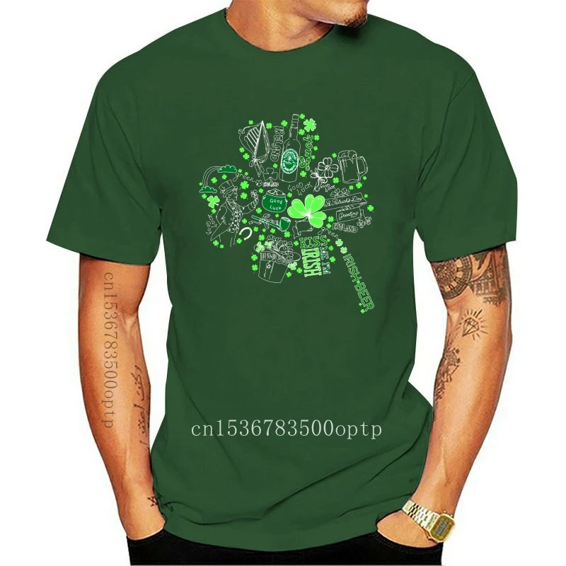 

New ST. PATRICKS DAY SLOGAN IRISH CLOVER COOL SHORT SLEEVE UNISEX BLACK T-SHIRT