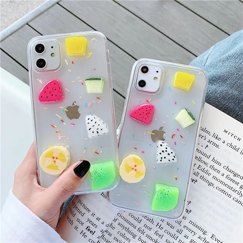 GYKZ 3D фрукты мягкий прозрачный чехол для телефона iPhone X XS MAX XR 11 Pro 7 8 6 6s Plus стильная