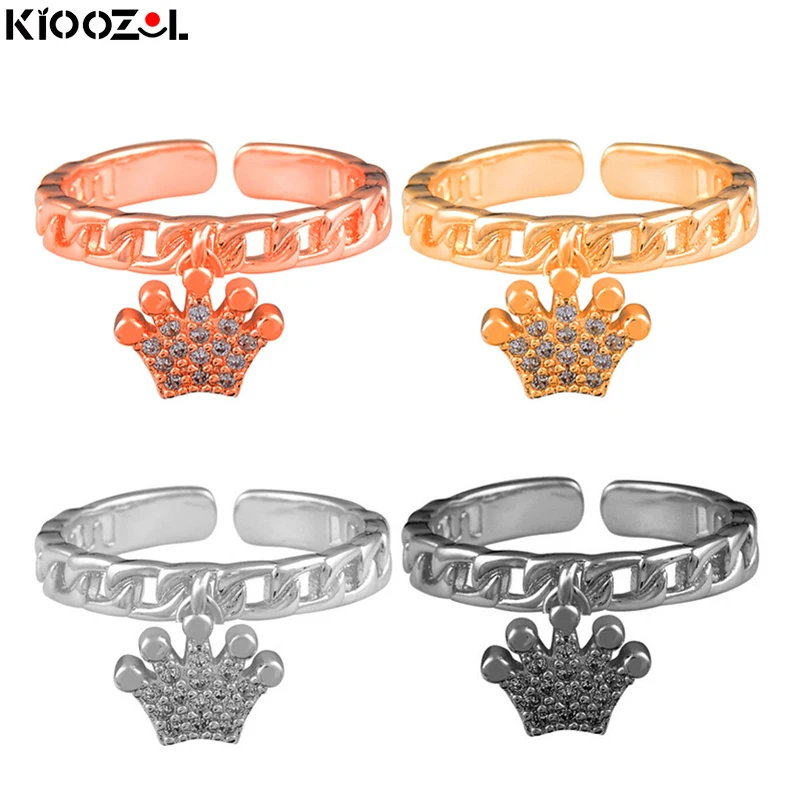 KIOOZOL Unique Design Cubic Zirconia Crown Pendant Gold Silver Color Ring Women Wedding Party Jewelry Gift 132 KO2
KIOOZOL Unique Design Cubic Zirconia Crown Pendant Gold Silver Color Ring Women Wedding Party Jewelry Gift 132 KO2