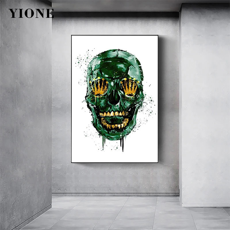 Green Skull Crown Eyes Canvas Painting Abstract Skeleton Queen King Wall Art Poster Prints Decoration Picture for Aisle Living
Green Skull Crown Eyes Canvas Painting Abstract Skeleton Queen King Wall Art Poster Prints Decoration Picture for Aisle Living