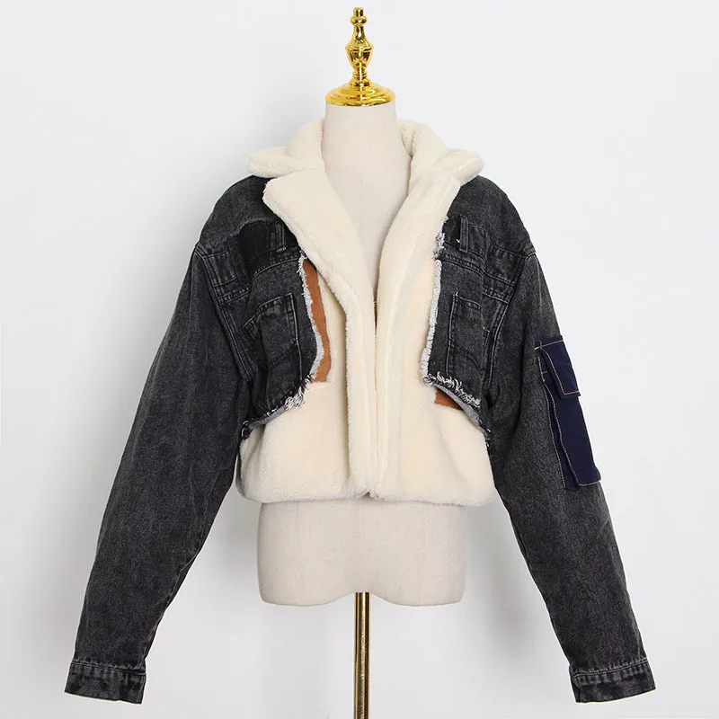 Autumn/Winter Niche Patchwork Lambskin Denim Jacket Student Street Lapel Long Sleeve Tassel Casual Loose Vintage Coat Denim Coat
Autumn/Winter Niche Patchwork Lambskin Denim Jacket Student Street Lapel Long Sleeve Tassel Casual Loose Vintage Coat Denim Coat