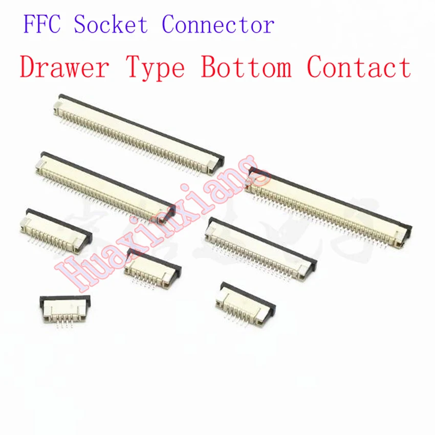 50PCS/Lot 1.0MM FFC/FPC Socket Connector Drawer Bottom Contact 4P/5P/6P/7P/8P/10P/12P/14P/16P/18P/20P/22P/24P/26P/28P/30P/40P 
50PCS/Lot 1.0MM FFC/FPC Socket Connector Drawer Bottom Contact 4P/5P/6P/7P/8P/10P/12P/14P/16P/18P/20P/22P/24P/26P/28P/30P/40P