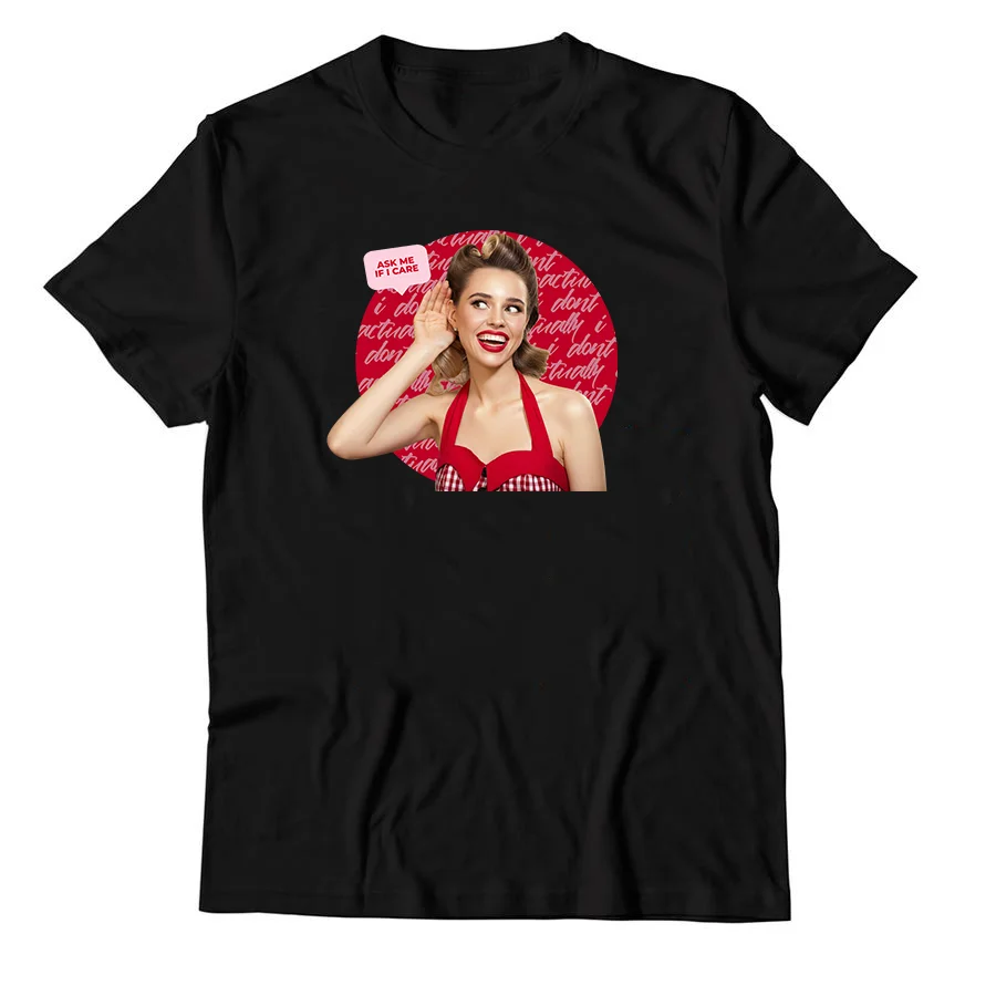 Wholesale Graphic Tshirt Women 100% Cotton Personalized T Shirts Fashion Pin Up Girl Asking Women's Graphic Printing T-Shirt
Wholesale Graphic Tshirt Women 100% Cotton Personalized T Shirts Fashion Pin Up Girl Asking Women's Graphic Printing T-Shirt