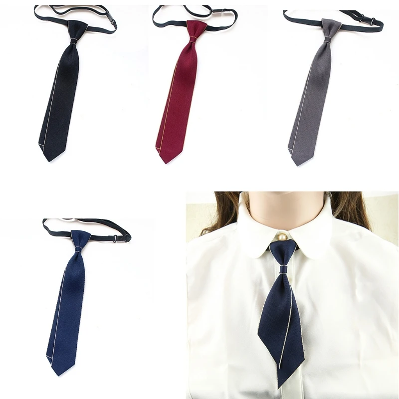 Pre-Tied Unisex Neck Tie Men Women Solid Color Classic Necktie with Elastic Strap Ties for School Uniforms Party Decoration
Pre-Tied Unisex Neck Tie Men Women Solid Color Classic Necktie with Elastic Strap Ties for School Uniforms Party Decoration