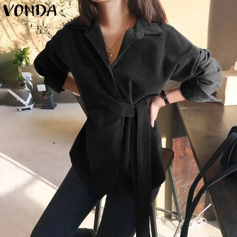 Вельветовая блузка VONDA, повседневные рубашки с отложным воротником и пуговицами, Женская осенне-зимняя Однотонная рубашка с длинным рукаво...
Вельветовая блузка VONDA, повседневные рубашки с отложным воротником и пуговицами, Женская осенне-зимняя Однотонная рубашка с длинным рукаво...