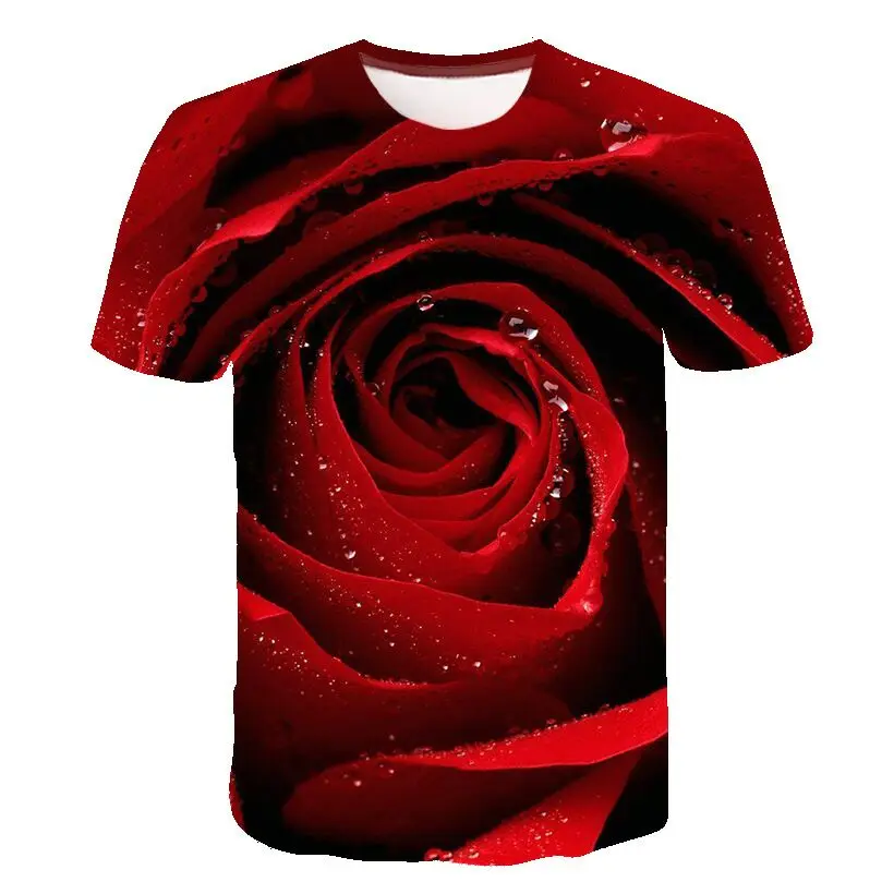 3D fashion passion rose printed casual T-shirt Men and women popular Harajuku style love flower round neck shirt
3D fashion passion rose printed casual T-shirt Men and women popular Harajuku style love flower round neck shirt