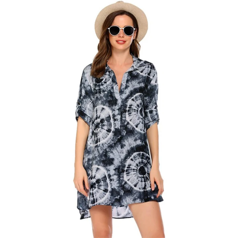 New Bohemian Printed Shirt Summer Beach Wear Clothing Buckle Shirt Sun-resistant Beach Short Skirt Women Bikini Sunscreen Blouse 
New Bohemian Printed Shirt Summer Beach Wear Clothing Buckle Shirt Sun-resistant Beach Short Skirt Women Bikini Sunscreen Blouse
