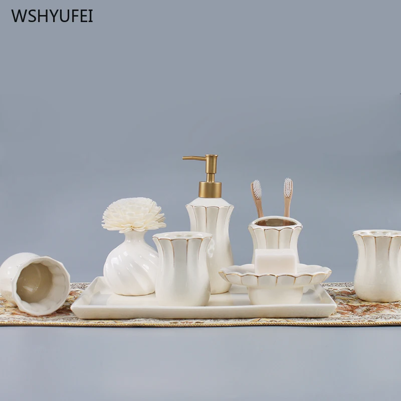 Ceramic European style bathroom accessories set washing tools baby bottle mouthwash cup soap toothbrush holder household items
Ceramic European style bathroom accessories set washing tools baby bottle mouthwash cup soap toothbrush holder household items