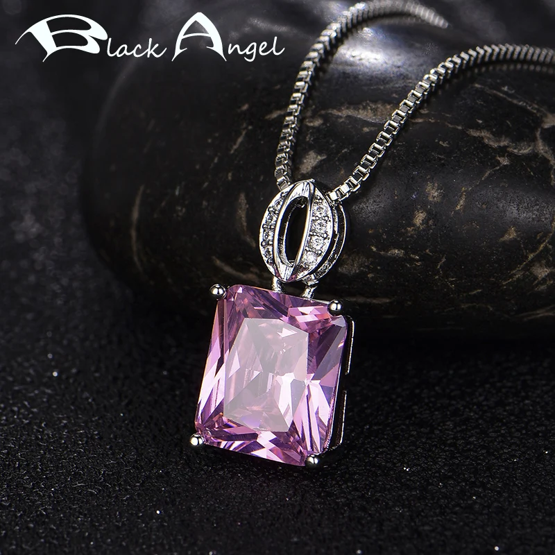 BLACK ANGEL New Luxury Square Pink Topaz Gemstone 925 Silver Necklace For Women Citrine Pendant Jewelry Wedding Gift Wholesale
BLACK ANGEL New Luxury Square Pink Topaz Gemstone 925 Silver Necklace For Women Citrine Pendant Jewelry Wedding Gift Wholesale
