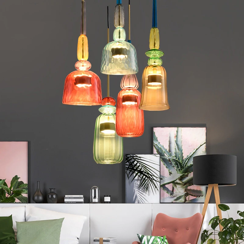 Nordic Decorative Colorful Pendant Lights Lighting Home Living Room Bedroom Indoor Glass Hanging Lamp Kitchen Deco Hanging Lamp
Nordic Decorative Colorful Pendant Lights Lighting Home Living Room Bedroom Indoor Glass Hanging Lamp Kitchen Deco Hanging Lamp