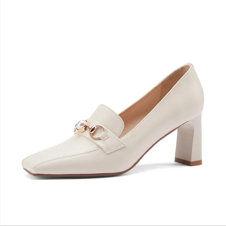 Pearl Metal Buckle High Heels Pumps Women Square Toe Footwear Female Fashion Slip On Wedding Leather Shoes Spring 2021New Tacon
Pearl Metal Buckle High Heels Pumps Women Square Toe Footwear Female Fashion Slip On Wedding Leather Shoes Spring 2021New Tacon