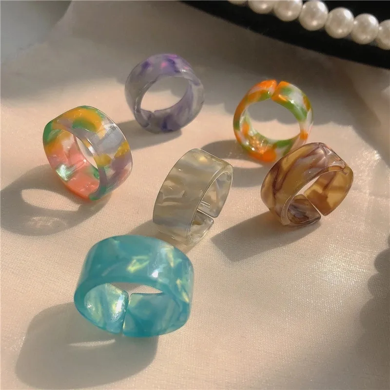 New Aesthetic Colorful Transparent Resin Acrylic Round Open Rings Set For Women Girls Party Travel Jewelry Gifts 2021 Hot Sale
New Aesthetic Colorful Transparent Resin Acrylic Round Open Rings Set For Women Girls Party Travel Jewelry Gifts 2021 Hot Sale