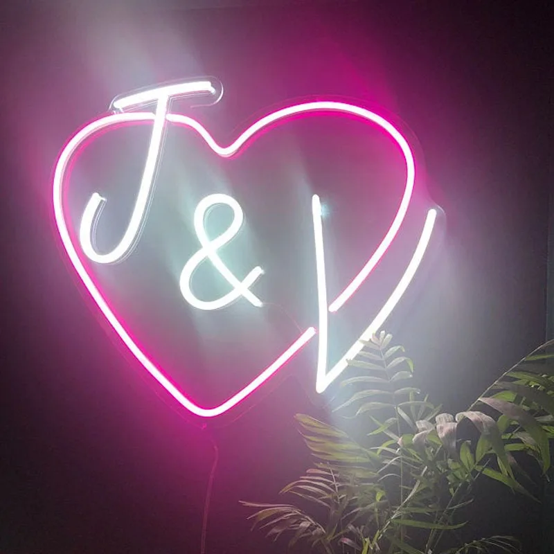 Custom wedding neon sign, wedding light sign, sign with initials and heart, custom neon sign with names and custom color
Custom wedding neon sign, wedding light sign, sign with initials and heart, custom neon sign with names and custom color