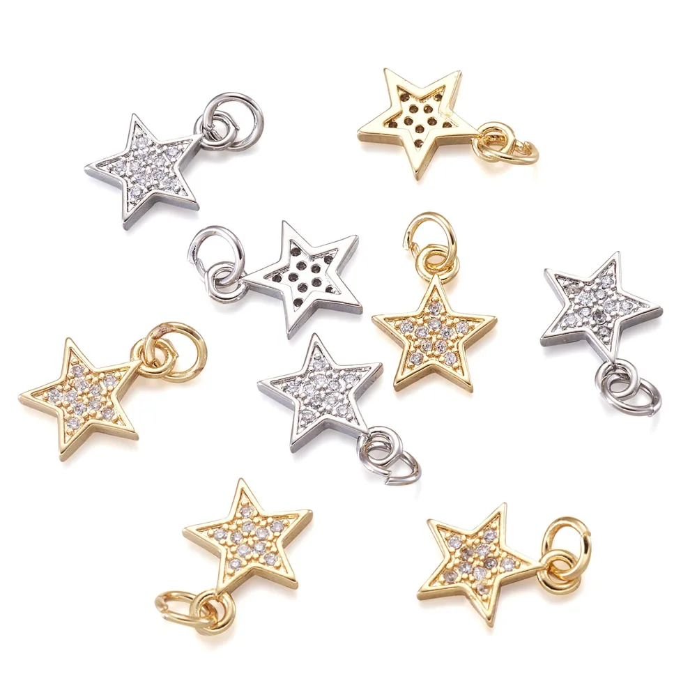 20Pcs Brass Micro Pave Cubic Zirconia Pendants Mixed Color Star Charms For DIY Bracelet Necklace Jewelry Making Accessories
20Pcs Brass Micro Pave Cubic Zirconia Pendants Mixed Color Star Charms For DIY Bracelet Necklace Jewelry Making Accessories