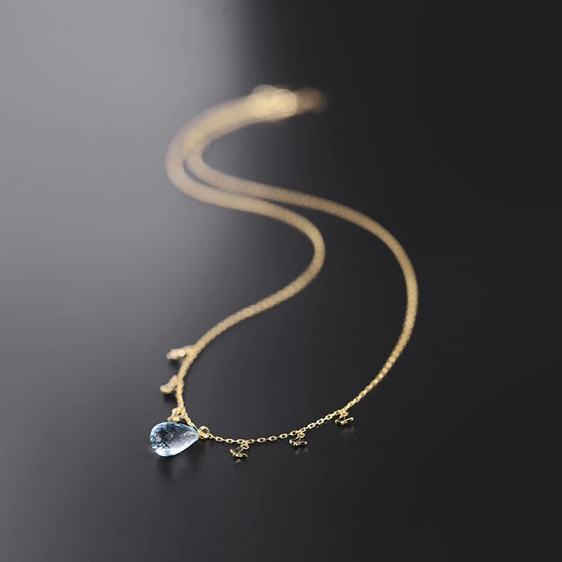DAIMI GEMSTONES Sky Blue Topaz Pendant Female Genuine 925 Sterling Silver Water Drop Color Treasure Necklace For Girlfriend
DAIMI GEMSTONES Sky Blue Topaz Pendant Female Genuine 925 Sterling Silver Water Drop Color Treasure Necklace For Girlfriend