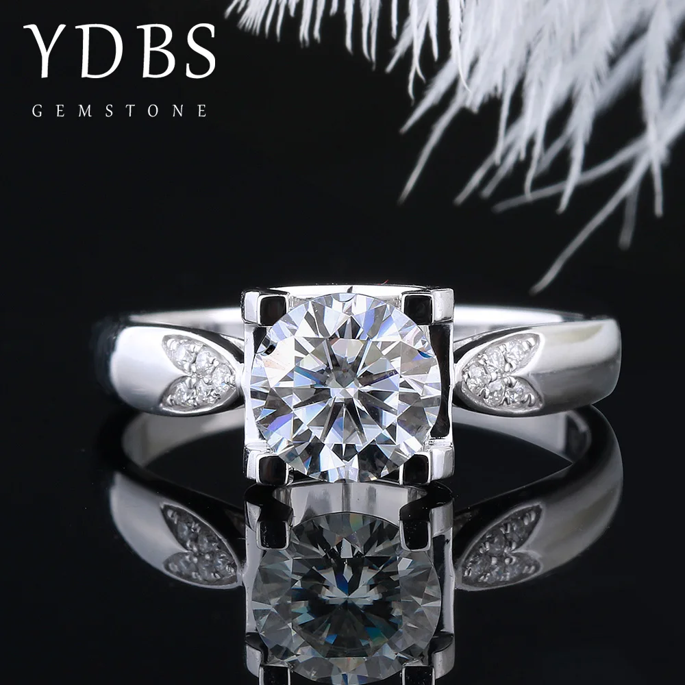 YDBS 14K White Gold Solid Center 1ct 6.5mm DF Color Moissanite Ring for Women
YDBS 14K White Gold Solid Center 1ct 6.5mm DF Color Moissanite Ring for Women