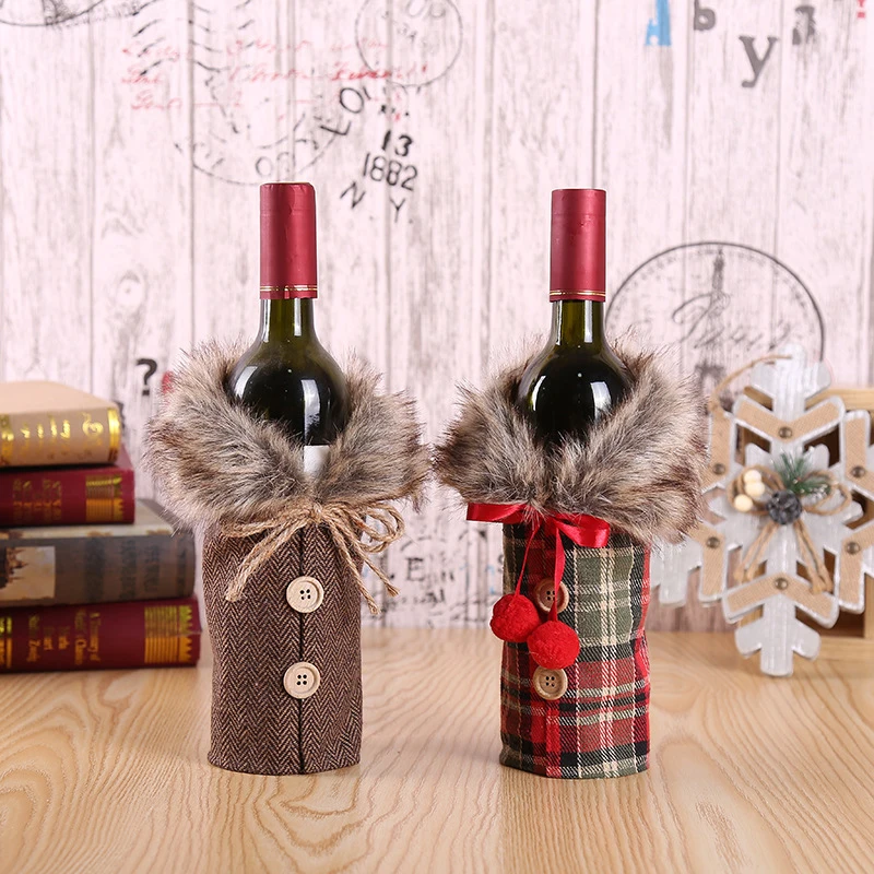 YOMDID 1Pcs Christmas Decorative Ornaments New wine bottle cover bow linen bottle cover Christmas new year decoration pocket
YOMDID 1Pcs Christmas Decorative Ornaments New wine bottle cover bow linen bottle cover Christmas new year decoration pocket