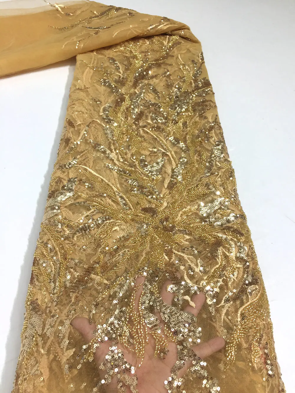 Top Quality Gold Beaded African Wedding Tulle Lace Fabric Bling Bling French Net Lace For Party Dess 5Yards
Top Quality Gold Beaded African Wedding Tulle Lace Fabric Bling Bling French Net Lace For Party Dess 5Yards