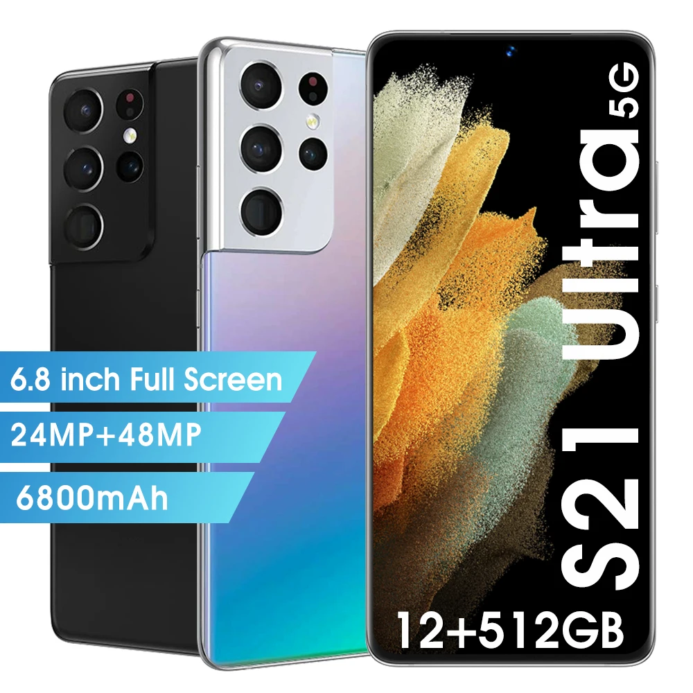 New Arrival S21 Ultra Andriod Smart Phone 6.8 Inch Full Screen 10 Core 24+48MP 12+512GB 4G/5G LTE Bands 24+48MP 6800mAh Celular
New Arrival S21 Ultra Andriod Smart Phone 6.8 Inch Full Screen 10 Core 24+48MP 12+512GB 4G/5G LTE Bands 24+48MP 6800mAh Celular
